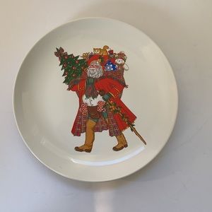 Vintage 1986 Hudsons Santa Christmas Plate
